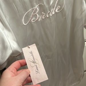 Adorable silk bride PJ set with shorts